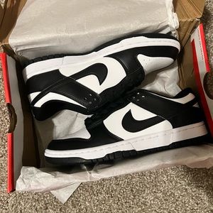low panda dunks womens 8 mens 6.5